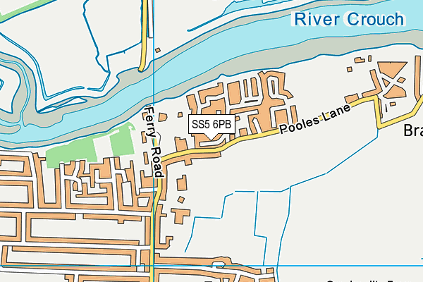 SS5 6PB map - OS VectorMap District (Ordnance Survey)
