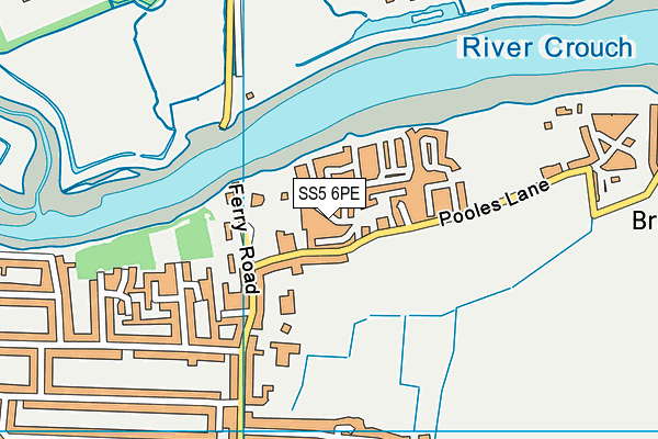SS5 6PE map - OS VectorMap District (Ordnance Survey)