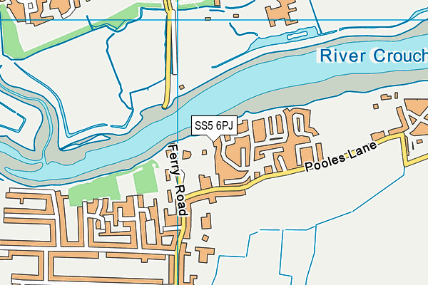 SS5 6PJ map - OS VectorMap District (Ordnance Survey)