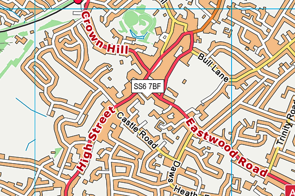 SS6 7BF map - OS VectorMap District (Ordnance Survey)