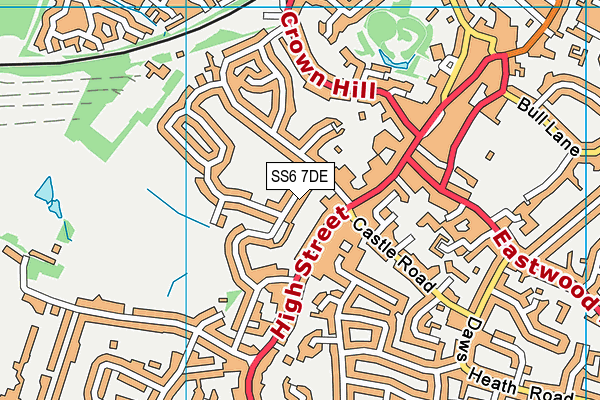 SS6 7DE map - OS VectorMap District (Ordnance Survey)