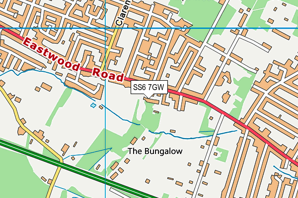 SS6 7GW map - OS VectorMap District (Ordnance Survey)