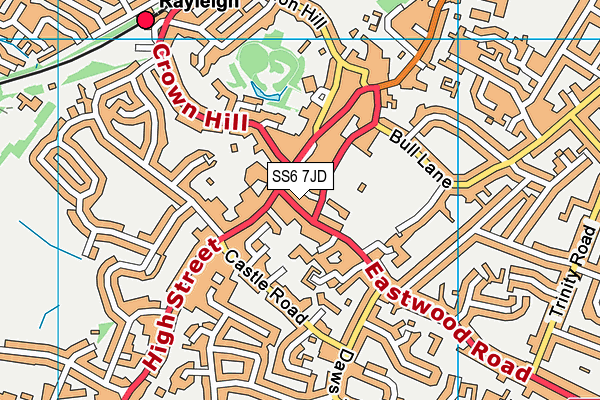 SS6 7JD map - OS VectorMap District (Ordnance Survey)