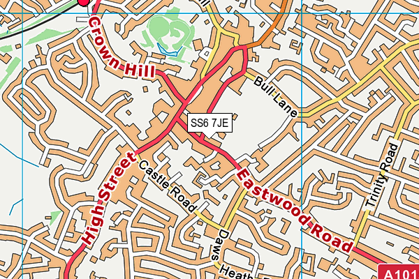 SS6 7JE map - OS VectorMap District (Ordnance Survey)