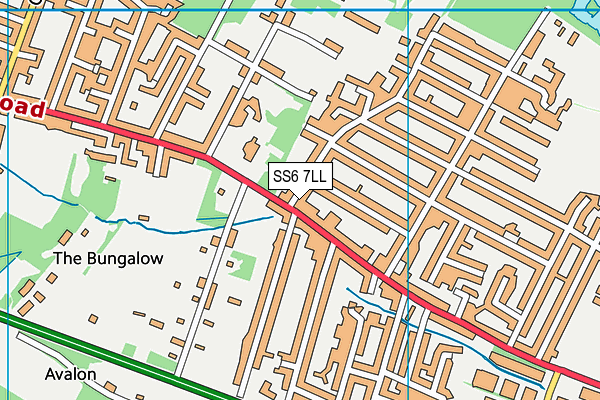 SS6 7LL map - OS VectorMap District (Ordnance Survey)