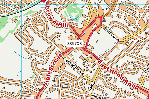 SS6 7QB map - OS VectorMap District (Ordnance Survey)