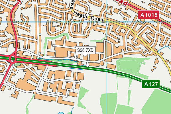 SS6 7XD map - OS VectorMap District (Ordnance Survey)