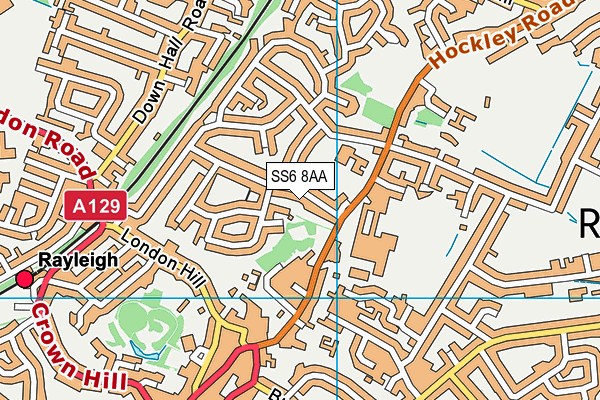 SS6 8AA map - OS VectorMap District (Ordnance Survey)