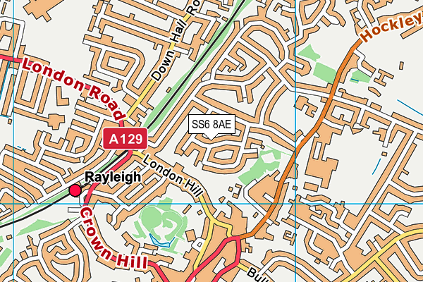 SS6 8AE map - OS VectorMap District (Ordnance Survey)