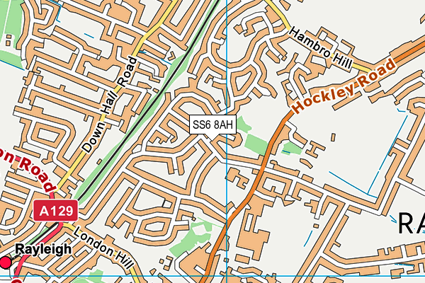 SS6 8AH map - OS VectorMap District (Ordnance Survey)
