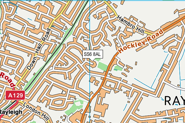 SS6 8AL map - OS VectorMap District (Ordnance Survey)