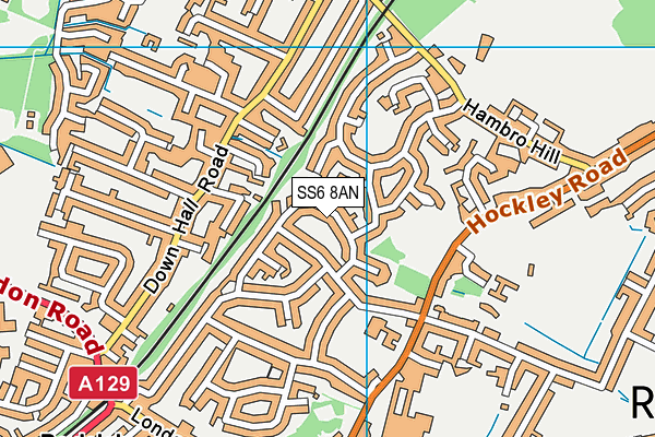 SS6 8AN map - OS VectorMap District (Ordnance Survey)