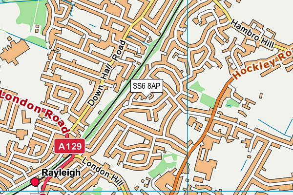 SS6 8AP map - OS VectorMap District (Ordnance Survey)