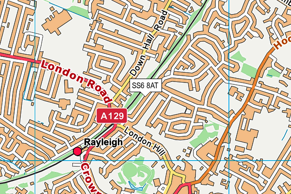 SS6 8AT map - OS VectorMap District (Ordnance Survey)