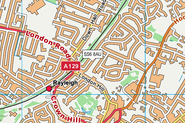 SS6 8AU map - OS VectorMap District (Ordnance Survey)