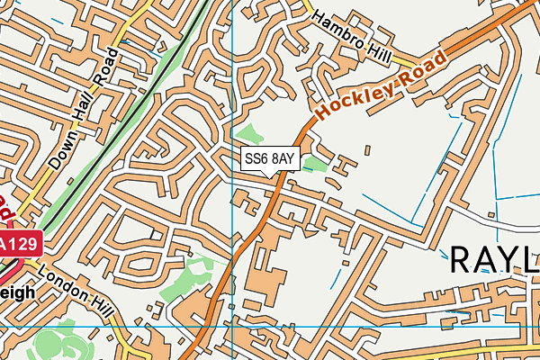 SS6 8AY map - OS VectorMap District (Ordnance Survey)