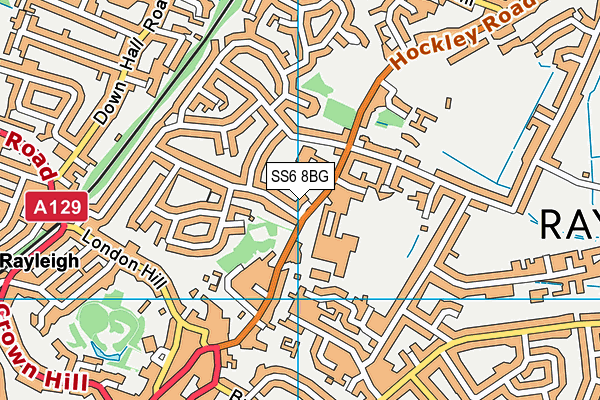 SS6 8BG map - OS VectorMap District (Ordnance Survey)