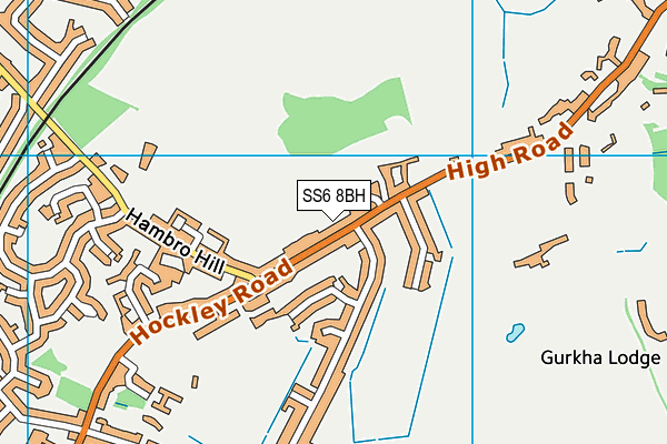 SS6 8BH map - OS VectorMap District (Ordnance Survey)