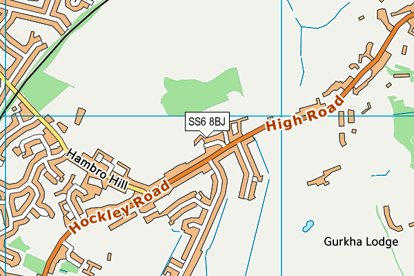 SS6 8BJ map - OS VectorMap District (Ordnance Survey)