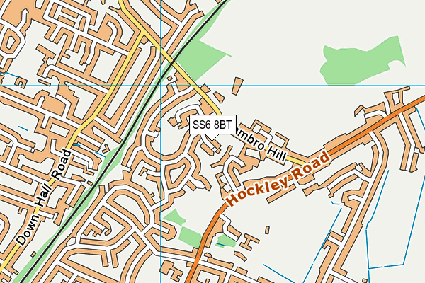 SS6 8BT map - OS VectorMap District (Ordnance Survey)