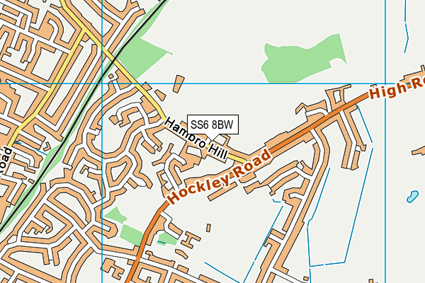 SS6 8BW map - OS VectorMap District (Ordnance Survey)