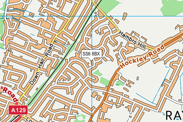 SS6 8BX map - OS VectorMap District (Ordnance Survey)