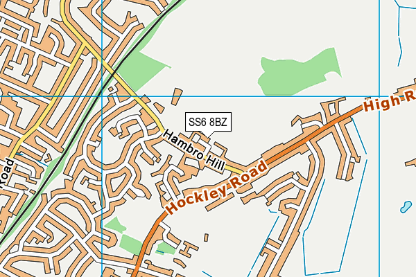 SS6 8BZ map - OS VectorMap District (Ordnance Survey)