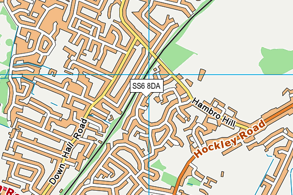 SS6 8DA map - OS VectorMap District (Ordnance Survey)