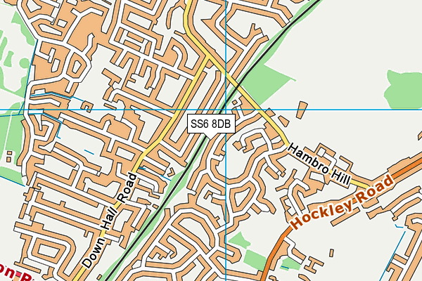 SS6 8DB map - OS VectorMap District (Ordnance Survey)