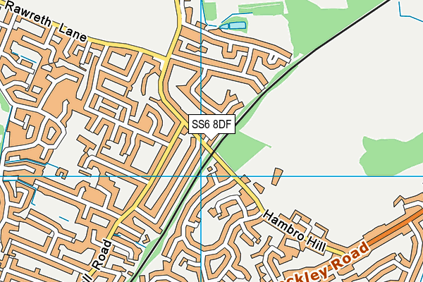 SS6 8DF map - OS VectorMap District (Ordnance Survey)