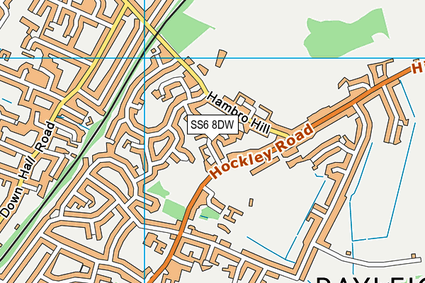 SS6 8DW map - OS VectorMap District (Ordnance Survey)