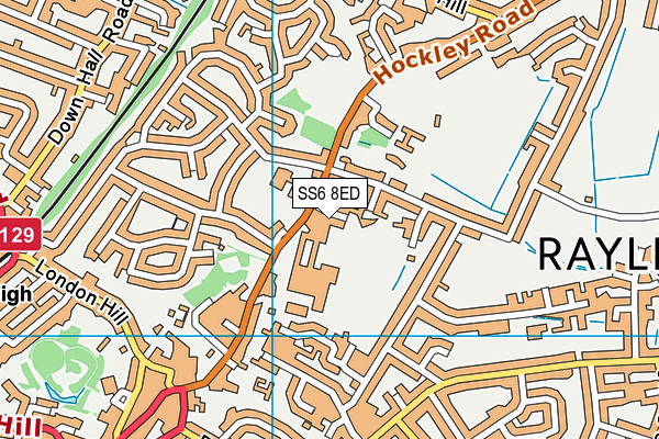 SS6 8ED map - OS VectorMap District (Ordnance Survey)