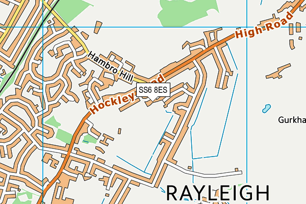 SS6 8ES map - OS VectorMap District (Ordnance Survey)