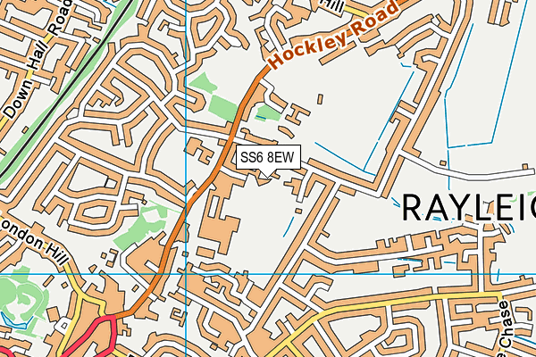 SS6 8EW map - OS VectorMap District (Ordnance Survey)