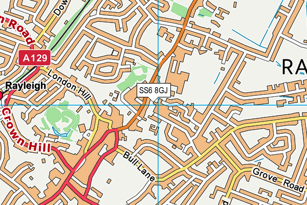 SS6 8GJ map - OS VectorMap District (Ordnance Survey)