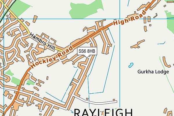 SS6 8HB map - OS VectorMap District (Ordnance Survey)