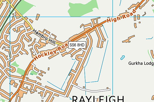 SS6 8HD map - OS VectorMap District (Ordnance Survey)