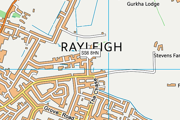 SS6 8HN map - OS VectorMap District (Ordnance Survey)