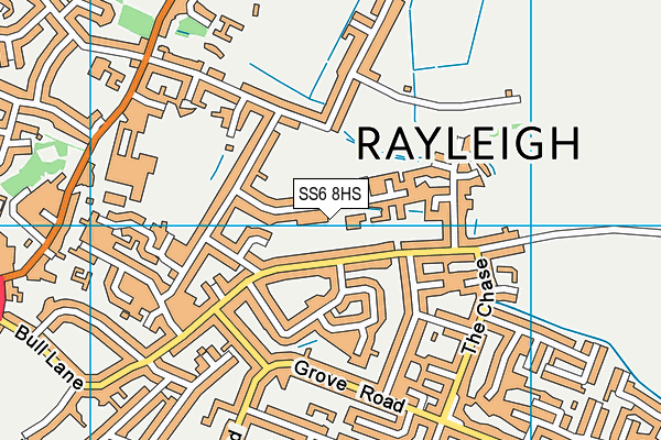 SS6 8HS map - OS VectorMap District (Ordnance Survey)