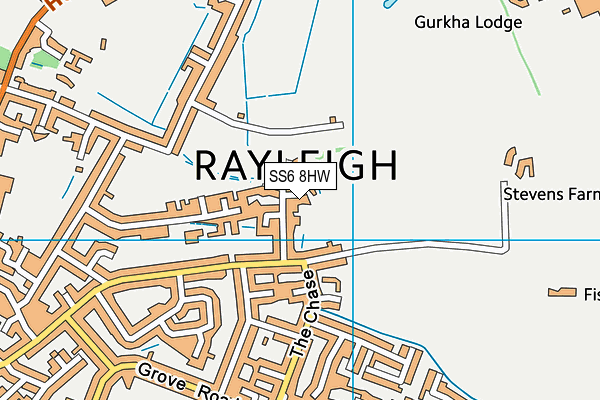 SS6 8HW map - OS VectorMap District (Ordnance Survey)