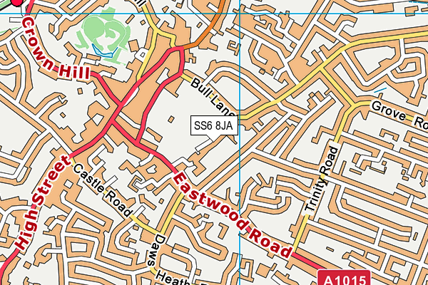 SS6 8JA map - OS VectorMap District (Ordnance Survey)