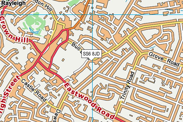 SS6 8JD map - OS VectorMap District (Ordnance Survey)