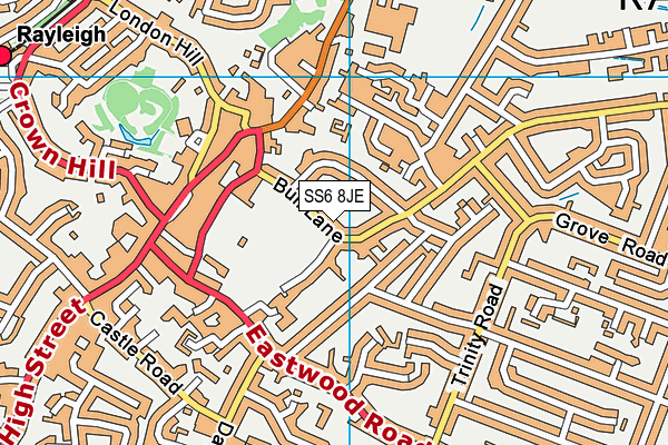 SS6 8JE map - OS VectorMap District (Ordnance Survey)