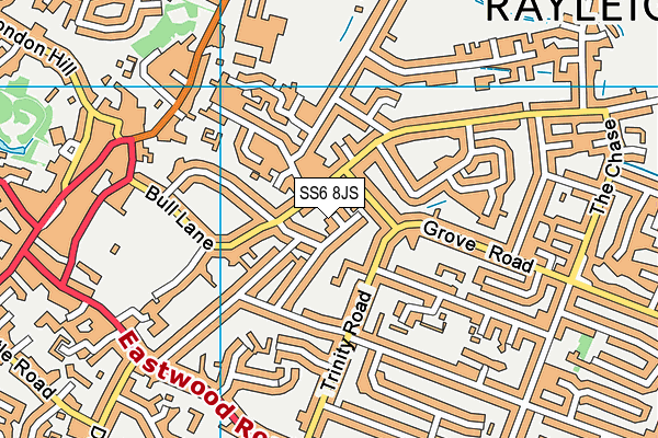 SS6 8JS map - OS VectorMap District (Ordnance Survey)