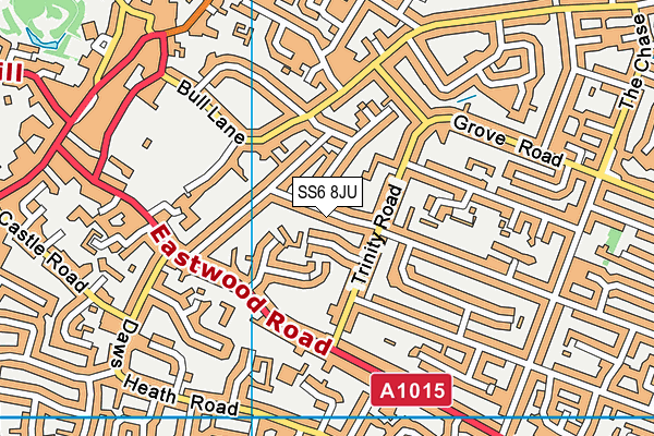 SS6 8JU map - OS VectorMap District (Ordnance Survey)