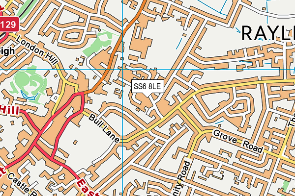 SS6 8LE map - OS VectorMap District (Ordnance Survey)