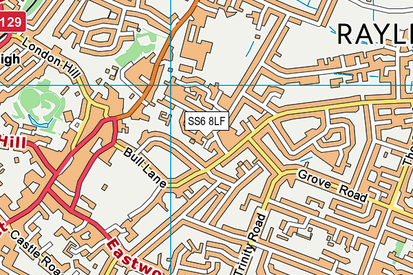 SS6 8LF map - OS VectorMap District (Ordnance Survey)