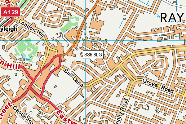 SS6 8LG map - OS VectorMap District (Ordnance Survey)