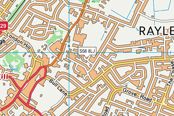 SS6 8LJ map - OS VectorMap District (Ordnance Survey)