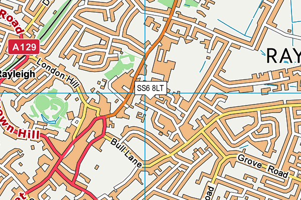 SS6 8LT map - OS VectorMap District (Ordnance Survey)